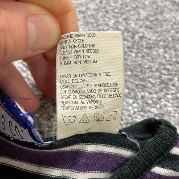 Erika & Co. Top Womens Medium Multicolor Striped Long Sleeve Crew Neck Casual - Picture 6 of 9